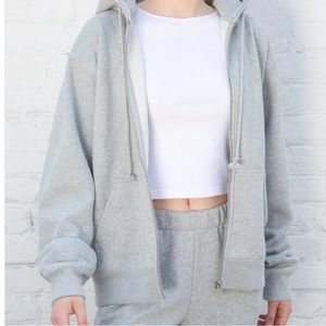 Brandy Melville gray zip up hoodie
